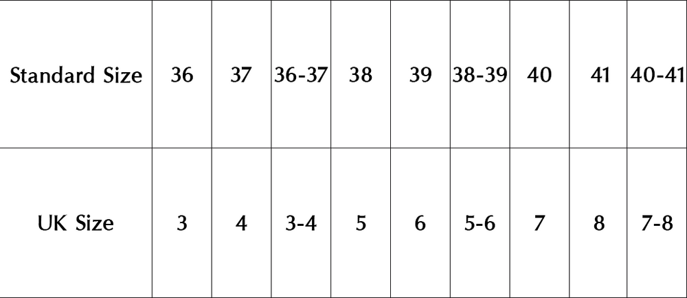 Size chart image