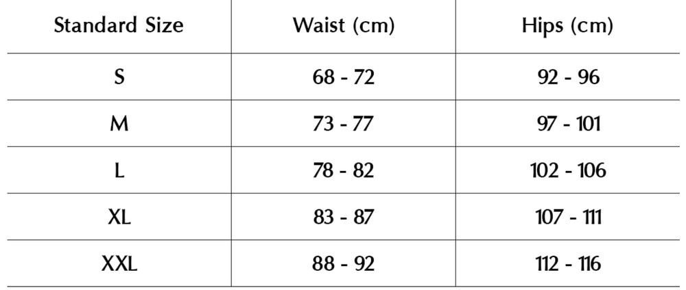Size chart image