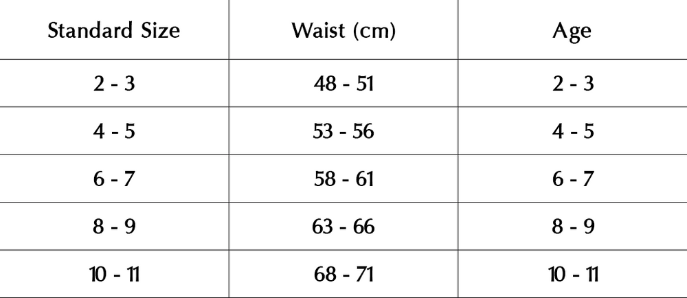 Size chart image
