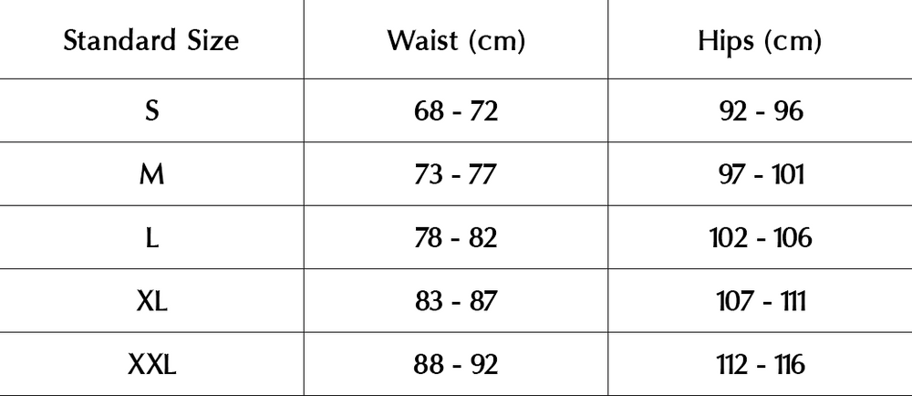 Size chart image