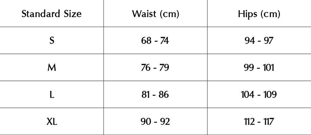 Size chart image