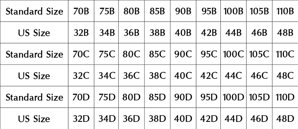 Size chart image