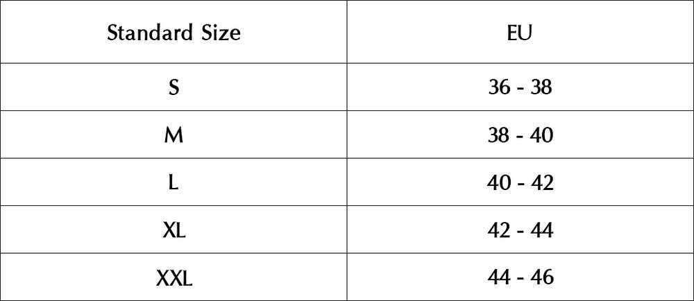 Size chart image
