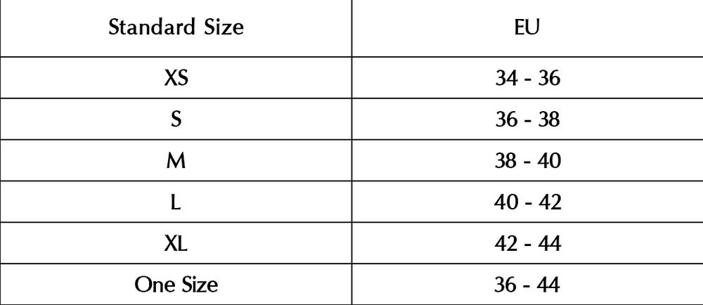 Size chart image